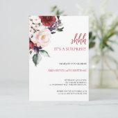 ピンクエレガントフローラ&グリッター50th誕生日パーティー 招待状 (スタンド正面)