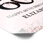 ピンクエレガントフローラ&グリッター60th誕生日パーティー フォトプリント            (角)