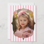 ピンクエレガントフローラ&ボーガール誕生日 招待状 (裏面)