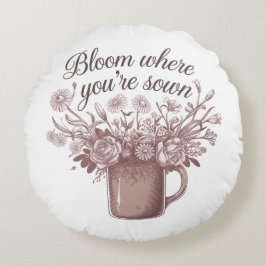 ピンクエレガントフローラ ラウンドクッション