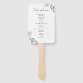 ピンクエレガントフローラ |葬式プログラムセット・オブ・ファン ハンドファン (裏面)