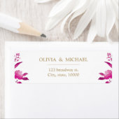 ピンクエレガントフローラChinoiserie差出人住所 ラベル (インサイチュ)