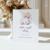 ピンクエレガントブライダルシャワーティーデイトナイトアイディア 台座サイン