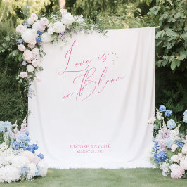 ピンクエレガントブライダルシャワーバックドロップバナー タペストリー