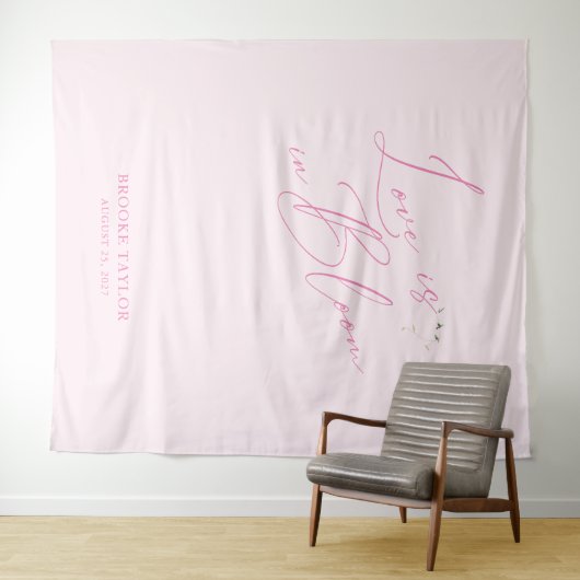 ピンクエレガントブライダルシャワーバックドロップバナー タペストリー (インサイチュ(横))