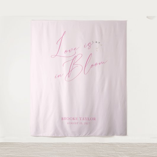 ピンクエレガントブライダルシャワーバックドロップバナー タペストリー (正面)