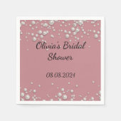 ピンクエレガントブライダルシャワー結婚ズ スタンダードカクテルナプキン (正面)