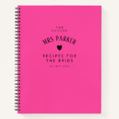 ピンクエレガントブライダルシャワー記念レシピ本 ノートブック (正面)