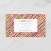 ピンクエレガントブラックイエロー金ゴールドサンモノグラム 名刺 (裏面)