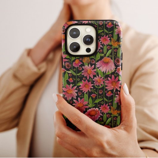 ピンクエレガントブラックコンフォローチョウ Case-Mate iPhoneケース