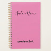 ピンクエレガントブラックスクリプトサロンアポイントメント本 プランナー手帳 (正面)