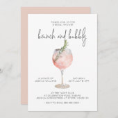 ピンクエレガントブランチ&バブリーブライダルシャワー 招待状 (正面/裏面)