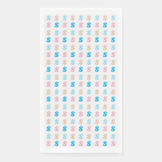 ピンクエレガントブルーのおもしろいモノグラムの文字パターン (正面)