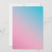 ピンクエレガントブルーウォーターカラーフローラ結婚ーズカスタム 招待状 (裏面)