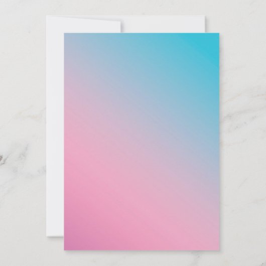 ピンクエレガントブルーウォーターカラーフローラ結婚ーズカスタム 招待状 (裏面)