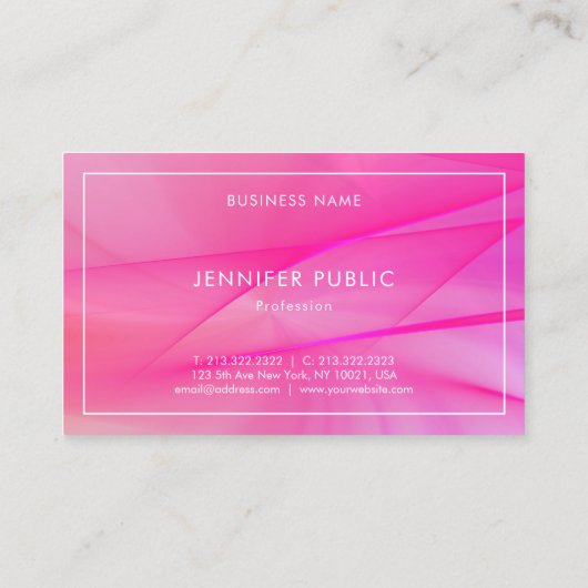 ピンクエレガントブルーパープルエレガントトレンディー 名刺 (裏面)
