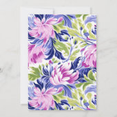 ピンクエレガントブルーフローラチャリティーイベントガラパーティー 招待状 (裏面)