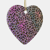 ピンクエレガントブルー金ゴールドグリッターブラックレオパード印刷 セラミックオーナメント (右)