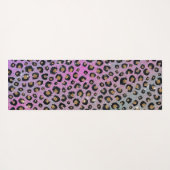 ピンクエレガントブルー金ゴールドグリッターブラックレオパード印刷 ヨガマット (裏面(横))