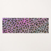 ピンクエレガントブルー金ゴールドグリッターブラックレオパード印刷 ヨガマット (正面(横))