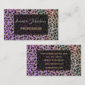 ピンクエレガントブルー金ゴールドグリッターブラックレオパード印刷 名刺 (正面/裏面)