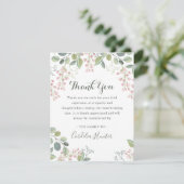 ピンクエレガントブロッサムウォーター悔やみや弔慰葬儀 サンキューカード (スタンド正面)