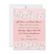 ピンクエレガントブロッサム結婚式招待状