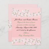 ピンクエレガントブロッサム結婚式招待状 招待状 (正面/裏面)