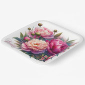 ピンクエレガントプニーズマザーズデイ紙プレート ペーパープレート (傾斜あり)