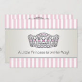 ピンクエレガントプリンセスベビーシャワー 招待状 (正面/裏面)