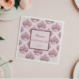 ピンクエレガントプリンセスローсン誕生日ガール スタンダードカクテルナプキン