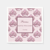 ピンクエレガントプリンセスローсン誕生日ガール スタンダードカクテルナプキン (正面)