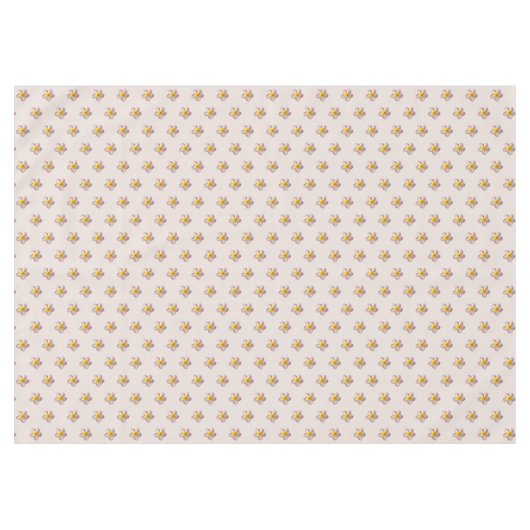 ピンクエレガントプルメリアフラワーズオンシャンパンベージュ テーブルクロス (正面(横))