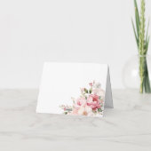 ピンクエレガントベビーの開花女の子の赤ちゃんシャワー折り畳み サンキューカード (裏面)