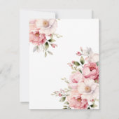 ピンクエレガントベビーイン開花ガールベビーシャワー サンキューカード (裏面)