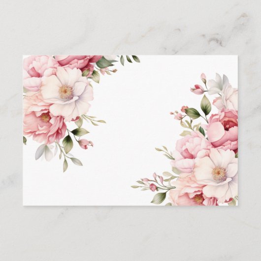 ピンクエレガントベビーガール赤ちゃんシャワーおむつラッフル エンクロージャーカード (裏面)