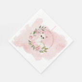 ピンクエレガントベビー水彩赤ちゃんシャワーナプキン スタンダードランチョンナプキン (角)