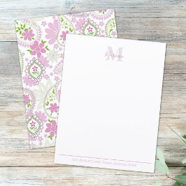 ピンクエレガントペイズリーモノグラスタイリッシュム