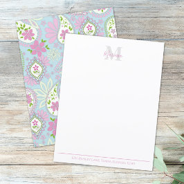 ピンクエレガントペイズリーモノグラスタイリッシュム