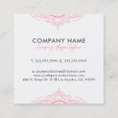 ピンクエレガントペイズリー曼荼羅 スクエア名刺 (裏面)