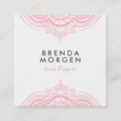 ピンクエレガントペイズリー曼荼羅 スクエア名刺 (正面)