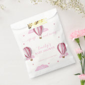 ピンクエレガントホットエアバルーン女の子ベビーシャワー フェイバーバッグ (封をした状態)