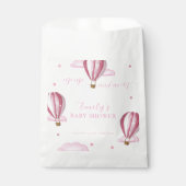 ピンクエレガントホットエアバルーン女の子ベビーシャワー フェイバーバッグ (正面)