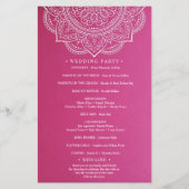 ピンクエレガントホワイトインディアンペイズリー結婚式 (裏面)