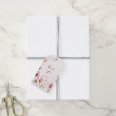 ピンクエレガントホワイトフローラギフトラベル ギフトタグ (より糸付き)