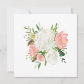 ピンクエレガントホワイトフローラブライダルシャワー 招待状 (裏面)