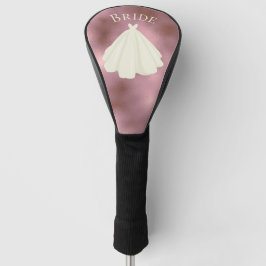 ピンクエレガントホワイトブライドガウンタイポグラフィ結婚ズ ゴルフヘッドカバー