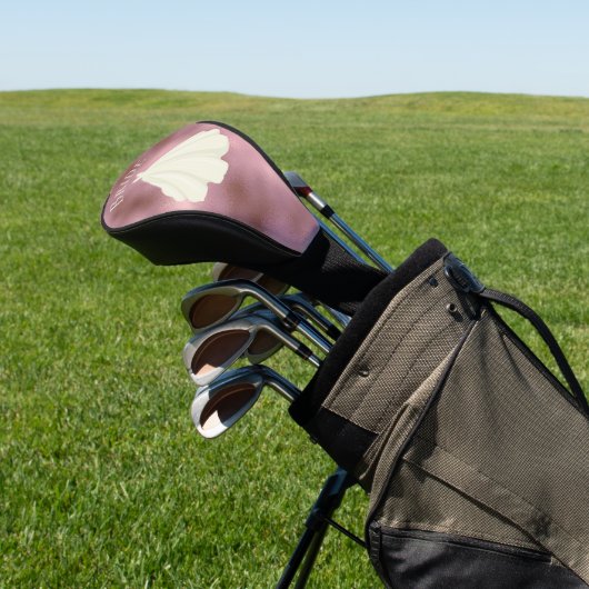 ピンクエレガントホワイトブライドガウンタイポグラフィ結婚ズ ゴルフヘッドカバー (インサイチュ)