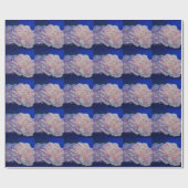 ピンクエレガントホワイトブルーのパステルウォーターフローラ ラッピングペーパー (フラット)