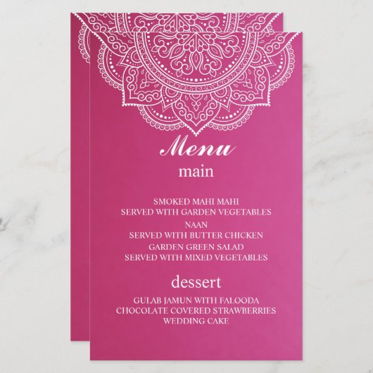 ピンクエレガントホワイトペイズリーインディアンヒンドゥー結婚ズ (正面/裏面)